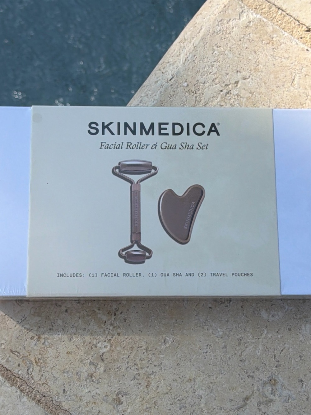SkinMedica Brown Facial Roller & Gua Sha Beauty Set